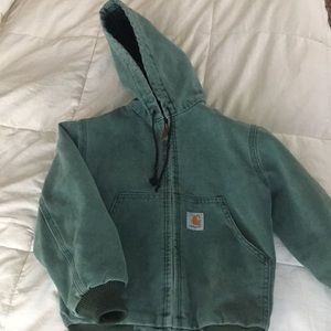 Green carhartt jacket kids size small